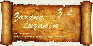 Zorana Lužanin vizit kartica